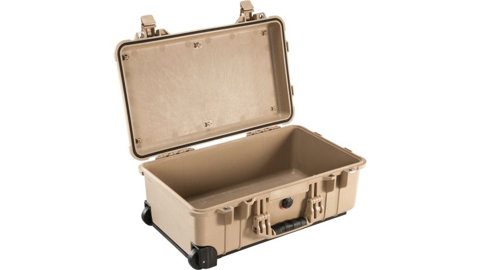 Pelican 1510 Carry On 22x13x9in Wheeled Protector Case, Desert Tan, No Foam 1510-001-190