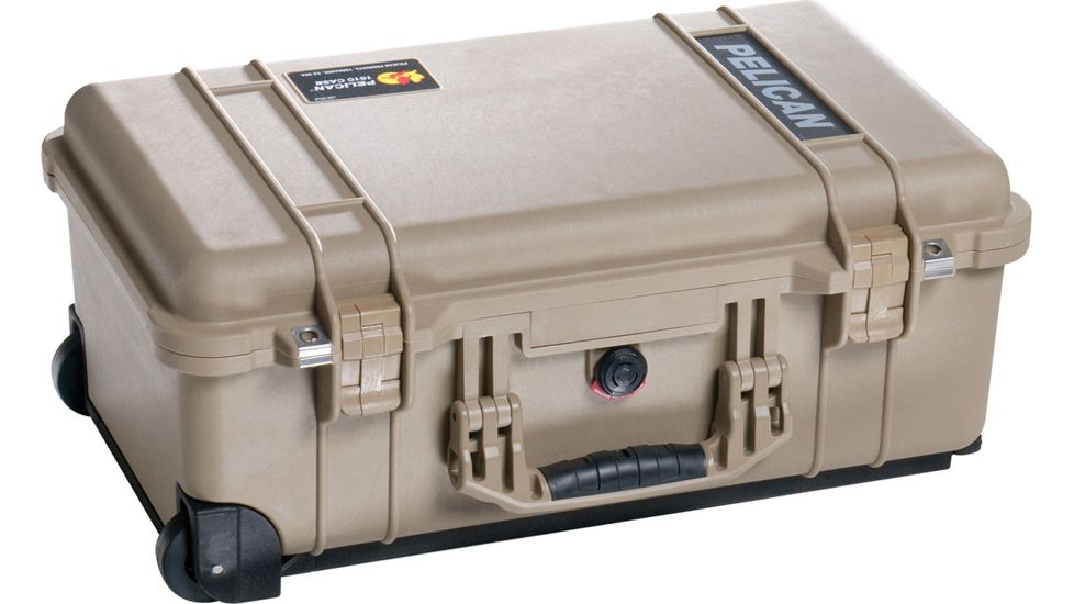 Pelican 1510 Carry On 22x13x9in Wheeled Protector Case, Desert Tan w/ Foam 1510-000-190