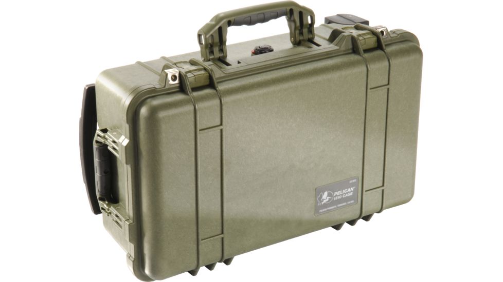 Pelican 1510 Carry On 22x13x9in Wheeled Protector Case, OD Green w/ Foam 1510-000-130