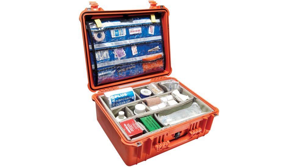 Pelican 1550 EMS Emergency Medical Services Protector Hard Case, Orange w/ Organizer, 1550-005-150