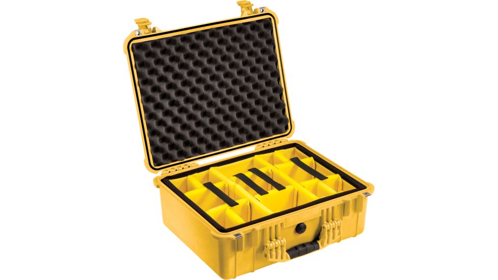 Pelican 1550 Waterproof 20x16x8in Protector Case, Yellow w/Foam, 1550-000-240