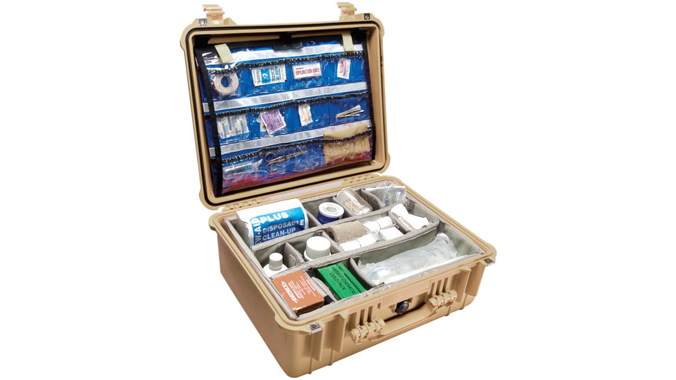 Pelican 1550 EMS Emergency Medical Services Protector Hard Case, Desert Tan, w/Organizer, 1550-005-190