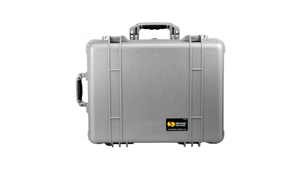 Pelican 1564 Large Crushproof Wheeled Dry Box, 22x18x10.4in, Silver w/ Padded Dividers