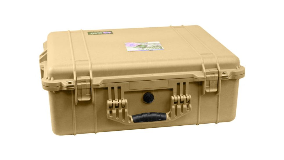 Pelican 1600 Protector Pressurized 24x19x8in Case, Desert Tan w/Padded Dividers