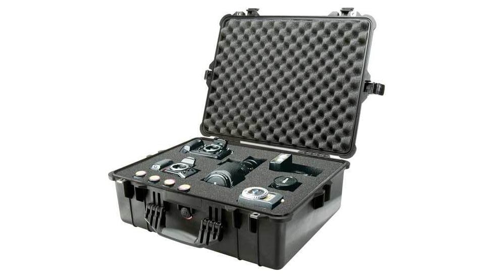 Pelican 1600 Protector Pressurized 24x19x8in Case, Black w/Padded Dividers