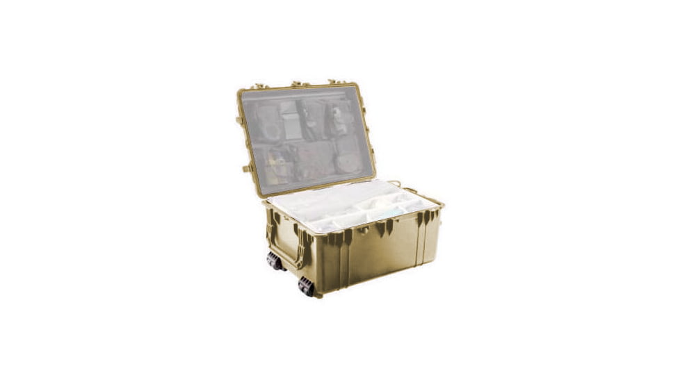 Pelican 1630 Protector Large Watertight 31x24x17in Case, Desert Tan w/Divider 1630-004-190