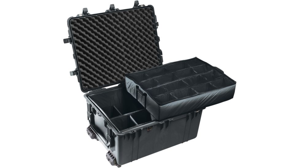 Pelican 1630 Protector Large Watertight 31x24x17in Case, Black w/Divider 1630-004-110