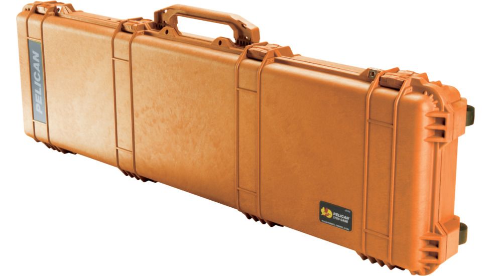 Pelican 1750 Protector Long Gun Case, w/ Wheels, 50.5in, Orange w/ Liner &amp; Foam, 1750-000-150