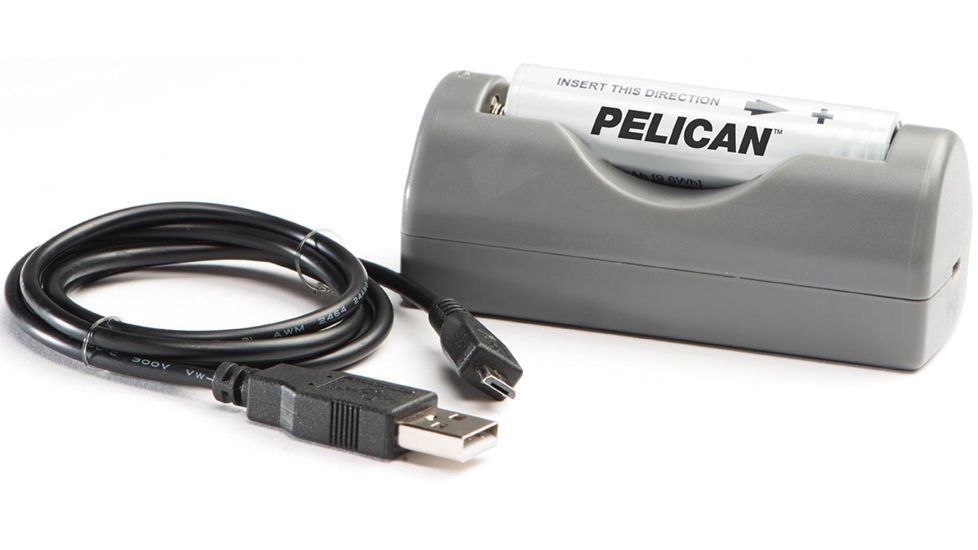 Pelican 2386-Tactical Flashlight USB Charger and Battery, 02380R-3040-000
