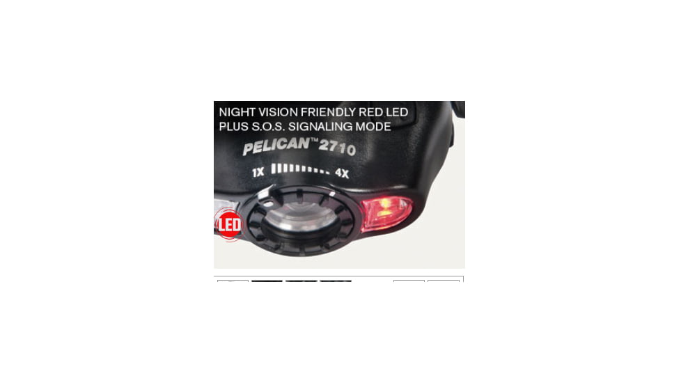 Pelican 2710 LED Headlight, Red Night Vision 027100-0100-110