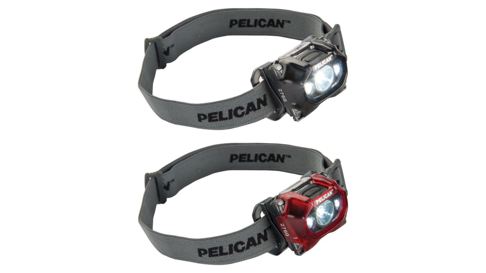 Pelican 2760C 204 Lumen Headlamp, Black, Red