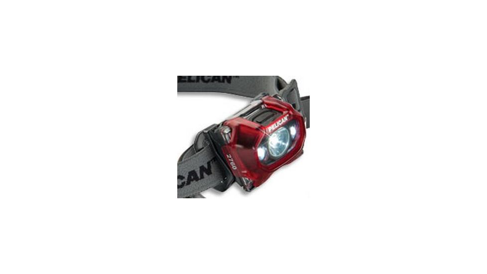 Pelican 2760C 3AAA LED Headlight,133 Lumens,Transparent Red 027600-0100-170