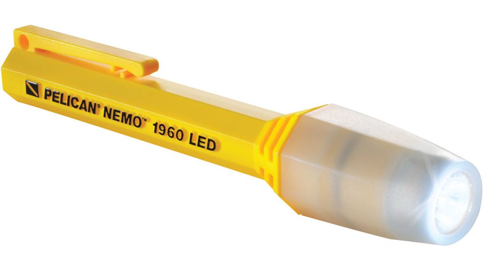 Pelican 34 Lumens Nemo 1960N Waterproof Dive Light With PL Shroud, mity, 2AAA, Led, Plain Shrd, Yw, 1960-019-247