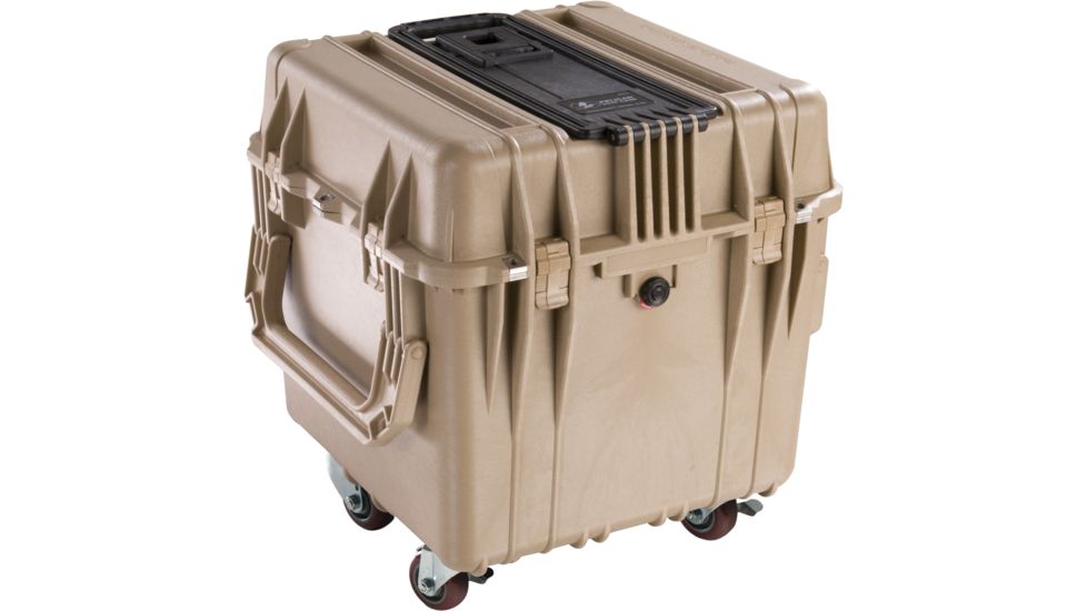 Pelican 340 Watertight Protector 18in Cube Case w/ Wheels, Foam - Tan