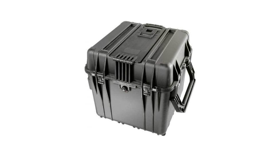 Pelican 340 Watertight Protector 18in Cube Case w/ Wheels, No Liner &amp; With Foam - Black 0340-100-110