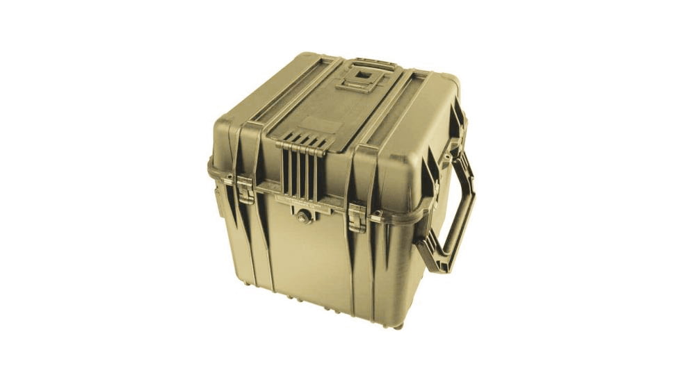 Pelican 340 Watertight Protector 18in Cube Case w/ Wheels, Padded Divider - Tan