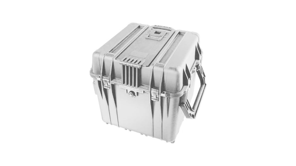 Pelican 340 Watertight Protector 18in Cube Case w/ Wheels, with Liner &amp; No Foam - Silver 0340-001-180