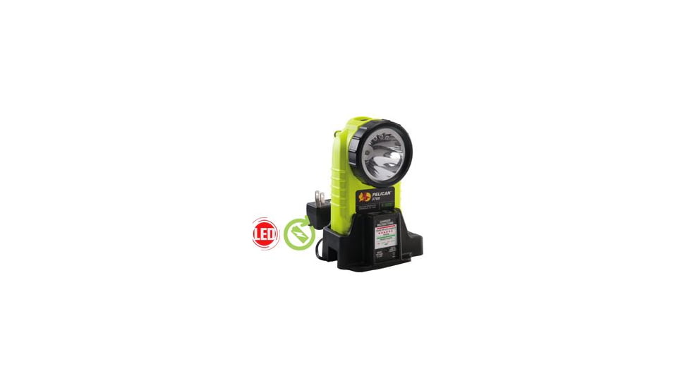 Pelican 3765 Rechargeable Flashlight w/ Charger, Yellow 3765-001-245