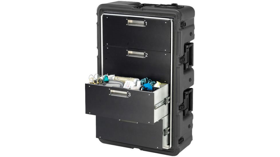 Pelican 4 Drawer Mobile Medical Chest Case,29.75x17.87x10.8in,Black 472MEDCHEST34D032