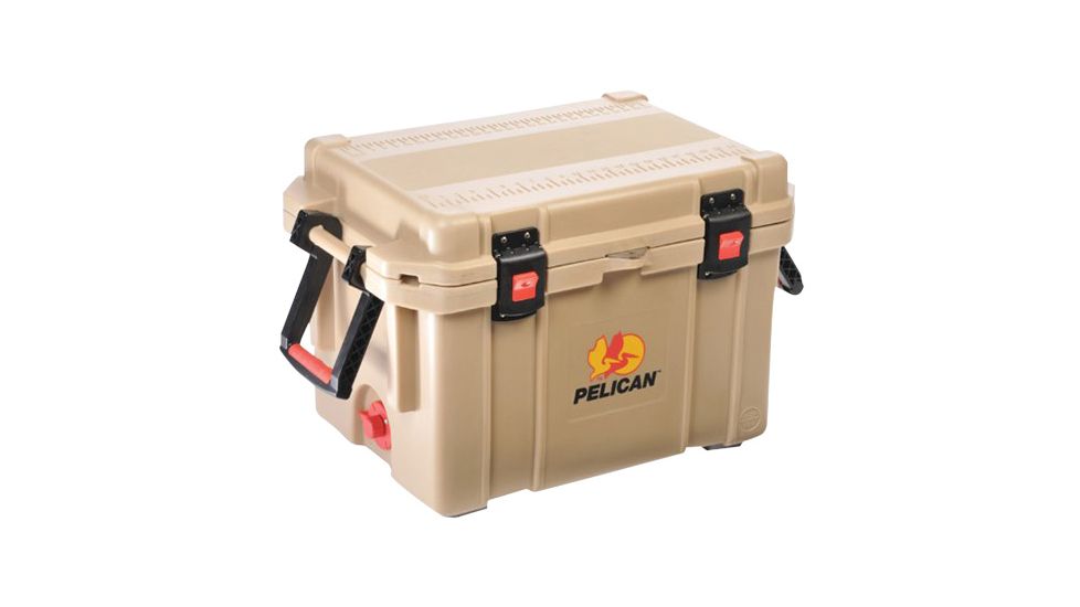 Pelican 45QTTAN Cooler 45Qt Elite Sloped Drain Fish Scale Tan