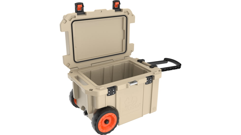 Pelican 45QW Elite Wheeled Cooler, Tan/Orange, 45 QT, 45QW-2-TANORG