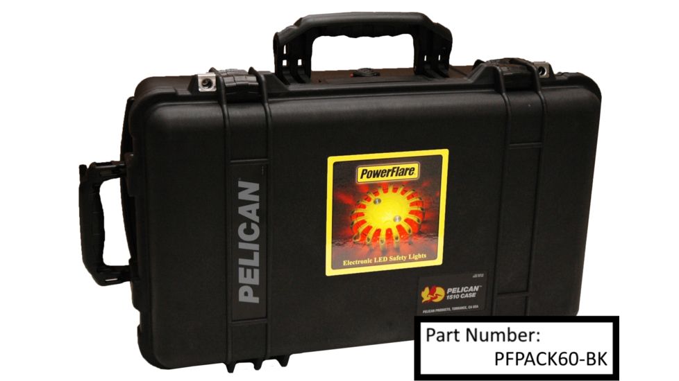 Pelican 60-Pack Hard Case for PowerFlare Lights, Black PFCASE60-BK