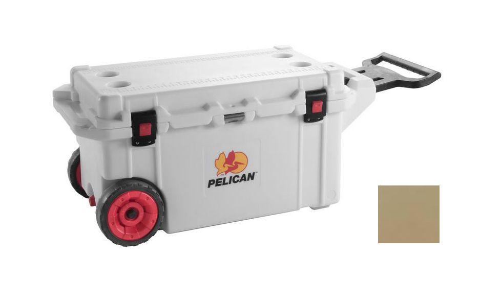 Pelican 80Qt Elite Cooler w/Wheels,29x13x13in,Tan 32-80Q-OC-TAN