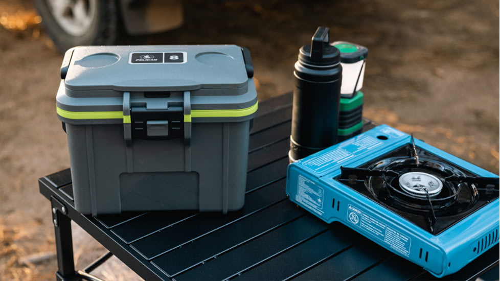 Pelican 8QT Personal Cooler, Dark Gray/Green, 8Q1DKGRYEGRN