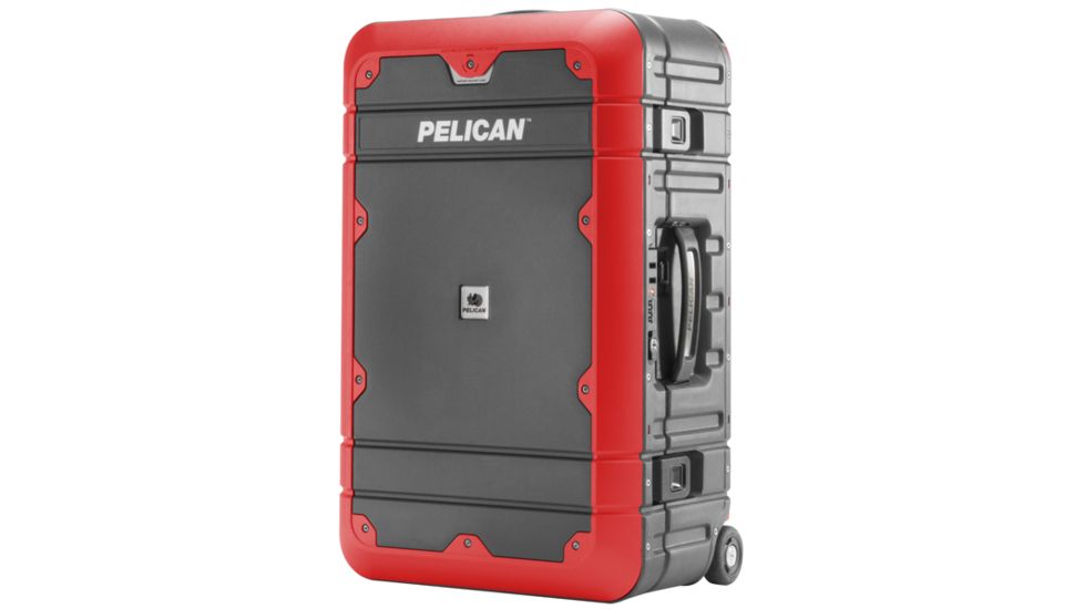 Pelican BA22 Elite Carry-On Luggage, 19.16x11.24x8in, Gray/Red, LG-BA22-GRYRED