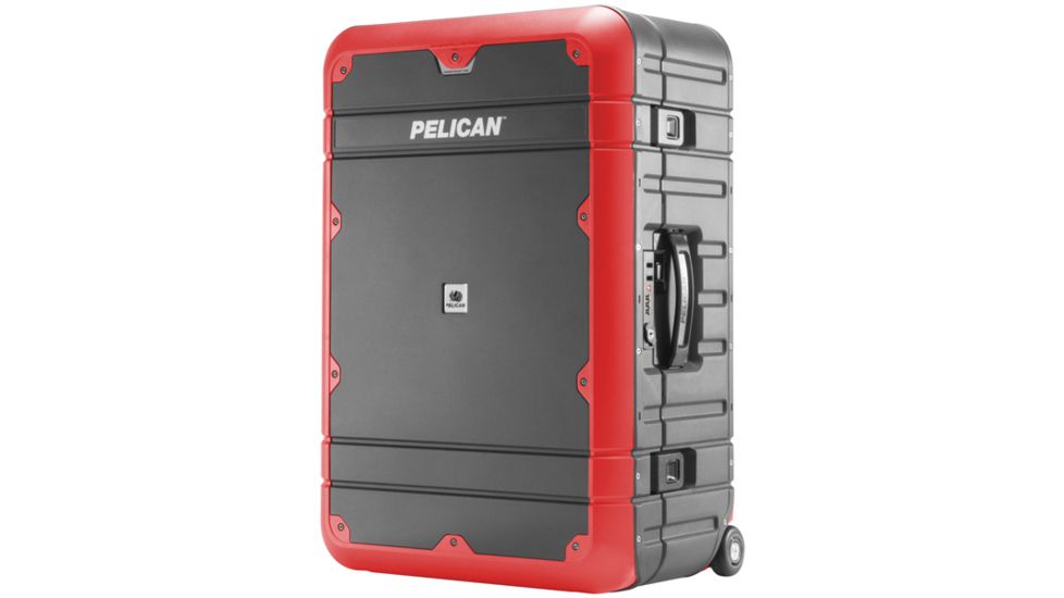 Pelican EL27 Elite Weekender Luggage w/Enhanced Travel System, 22.04x14.16x9.17in, Gray/Red, LG-EL27-GRYRED