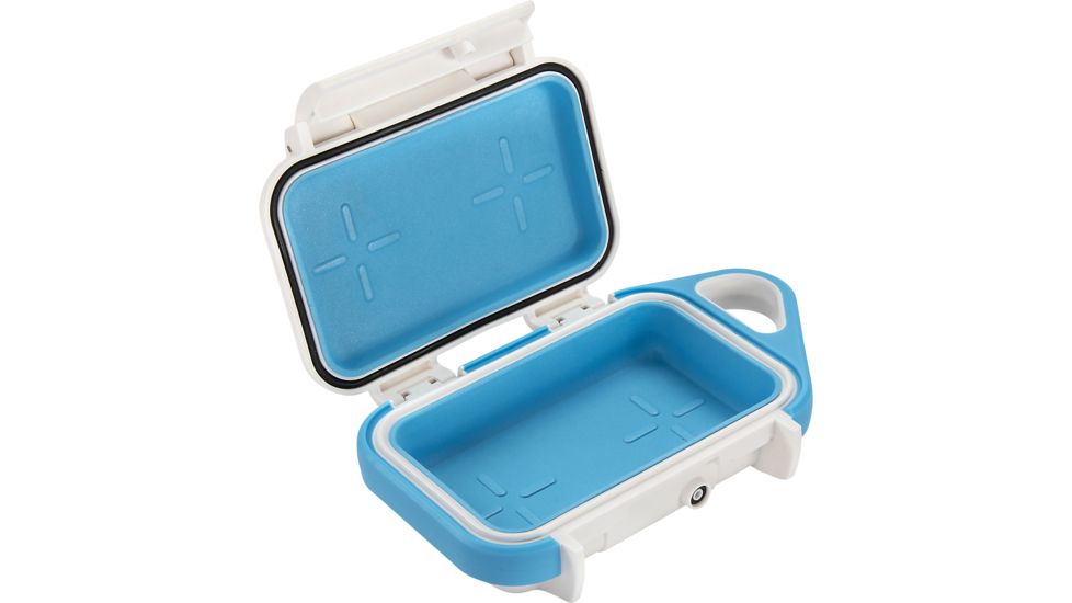 Pelican Go Case G10, White/Aqua, Small, GOG100-0000-WHT