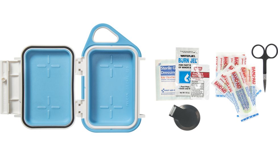 Pelican Go Case G10, White/Aqua, Small, GOG100-0000-WHT