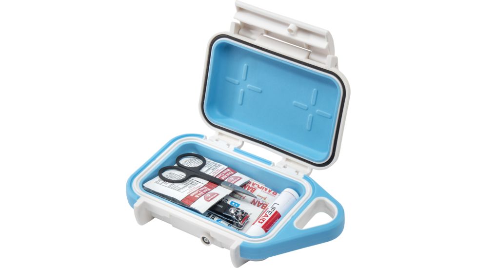 Pelican Go Case G10, White/Aqua, Small, GOG100-0000-WHT