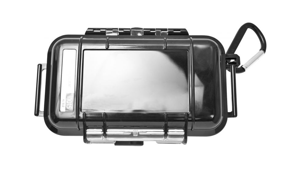 Pelican i1015 Micro Watertight Crushproof Dry Box, 6.68x3.88x1.86in - Solid Black w/ iPhone Liner 1015-015-110