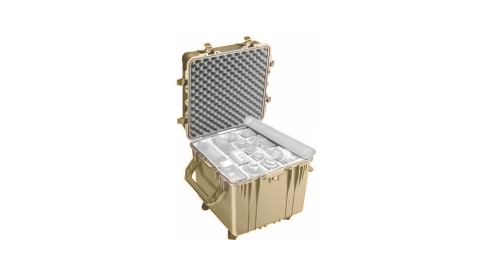 Pelican Large Cube Desert Tan Case 0354 with Dividers