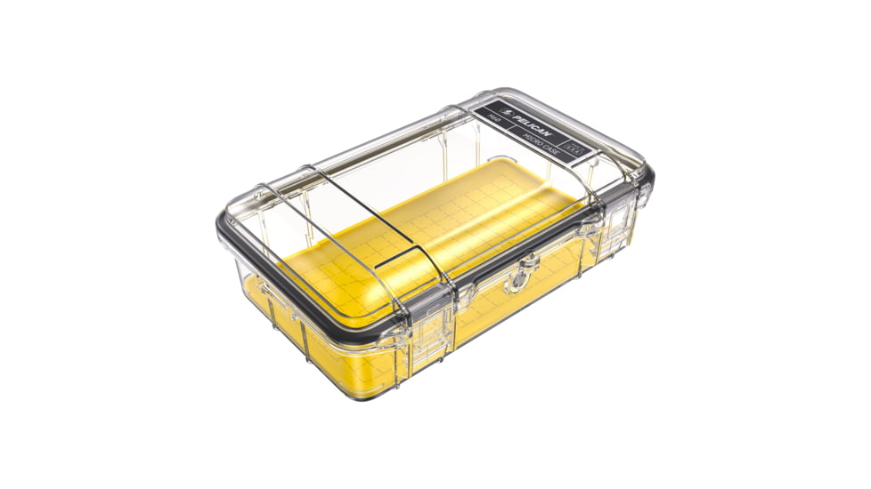 Pelican M60 Micro Case, Polymer Construction, Clear Exterior, Yellow Interior Liner, 9.3x63.2, 1.05 lbs M600-0270-100