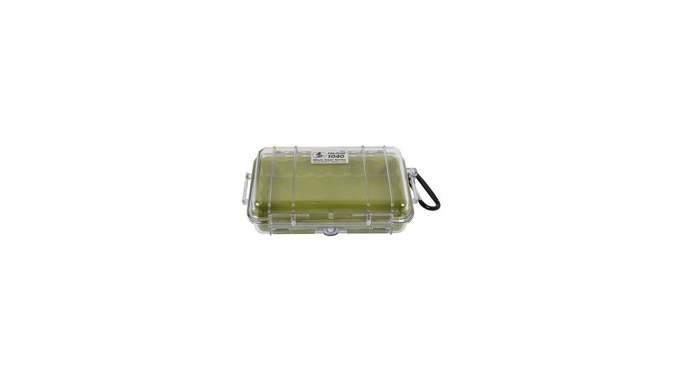 Pelican 1040 Micro Watertight Crushproof Dry Box, 7.50x5.06x2.12in, Clear Green, 1040-02G-100