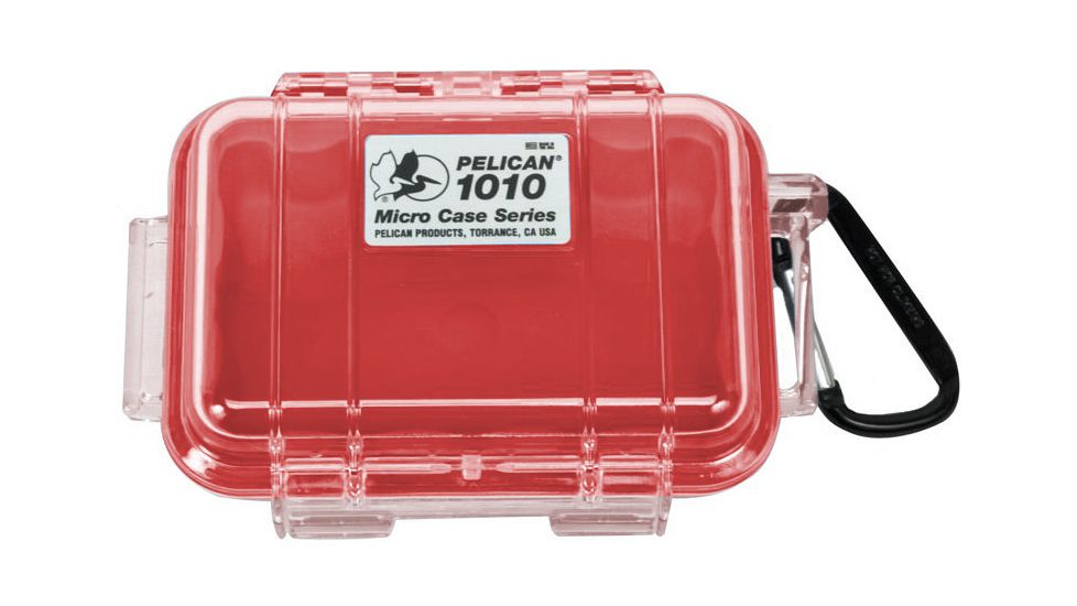 Pelican 1010 Micro Water/Crushproof Dry Box, 5.43x4.06x2.12in - Red 028-100