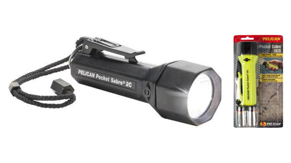 Pelican Pocket Sabre 1820 2C Xenon Flashlight, Black, Yellow