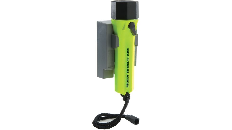 Pelican StealthLite Rechargeable 2450 Submerisble Yellow Flashlight System with AC Fast Charger 2450ACF