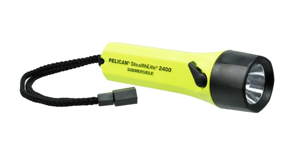 Pelican Stealthlite 2400 Xenon 4AA Flashlight Yellow w/ Batteries