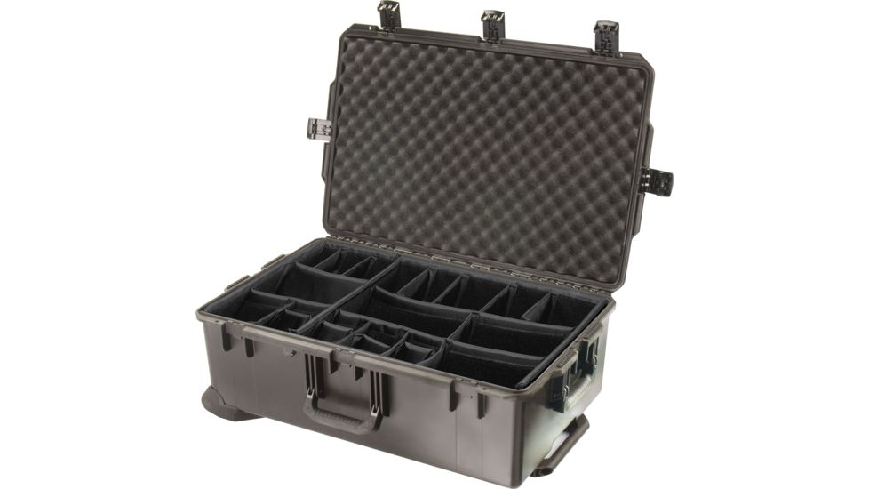 Pelican Storm Cases iM2950 Dry Box w/ Wheels, 31.3x20.4x12.2in, Black, Padded Dividers, with Wheels, 31.3x20.4x12.2in