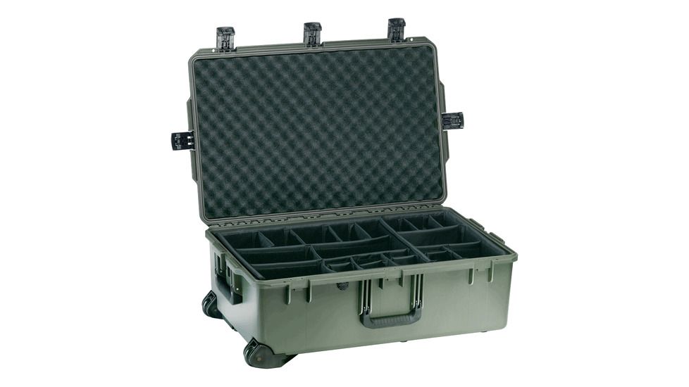 Pelican Storm Cases iM2950 Dry Box w/ Wheels, 31.3x20.4x12.2in, Olive, Padded Divider iM2950-30002