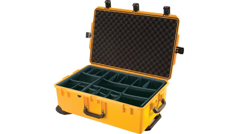 Pelican Storm Cases iM2950 Dry Box w/ Wheels, 31.3x20.4x12.2in, Yellow, Padded Divider iM2950-20002