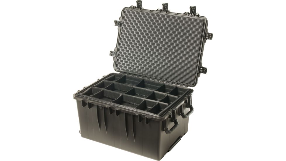 Pelican Storm Cases iM3075 Dry Box w/Wheels, 33.31x24.25x19.27in, Black, Padded Divider iM3075-00002