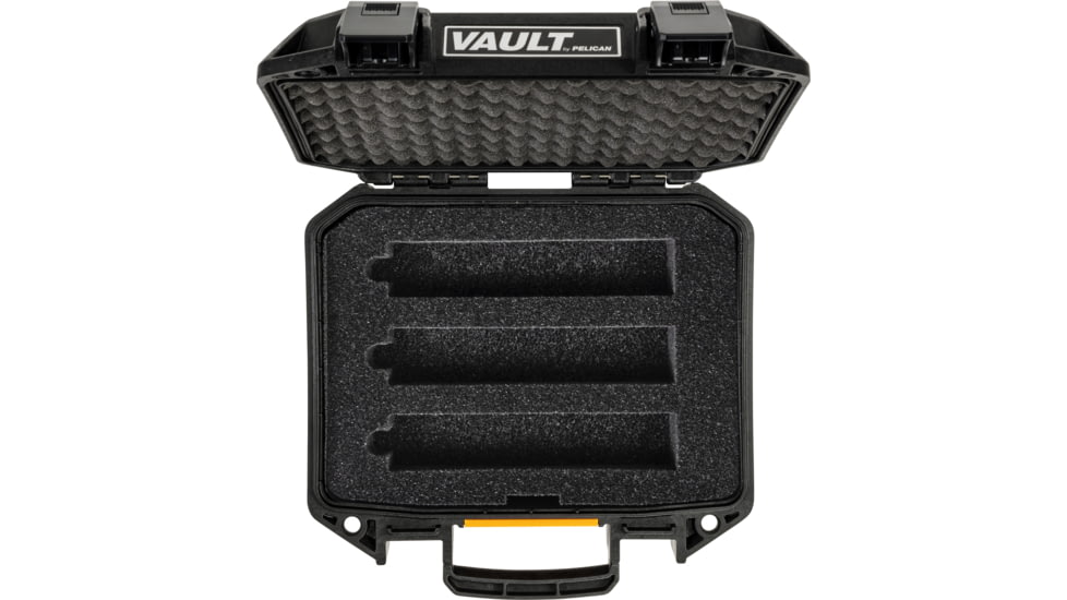 Pelican V100 Vault Suppressor Case, Polymer Construction, Fits 3 Suppressors, 12.25x12.03x5.16, Black