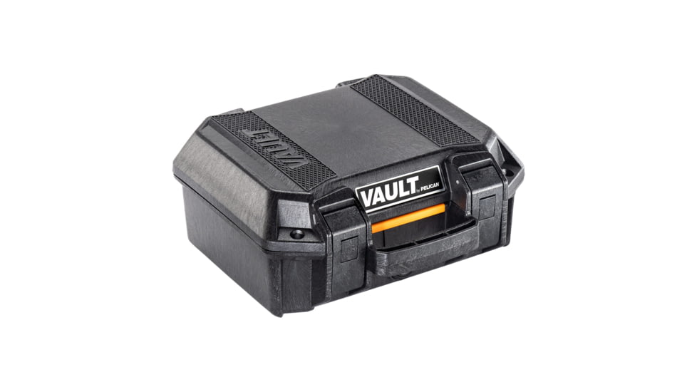 Pelican V100 Vault Suppressor Case, Polymer Construction, Fits 3 Suppressors, 12.25x12.03x5.16, Black