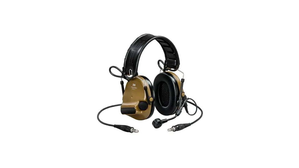 PELTOR 3M, ComTac, VI NIB Headset, Dual DL, Headband And ARC, 915 Mhz, Coyote, MT20H682FB-19N CYS