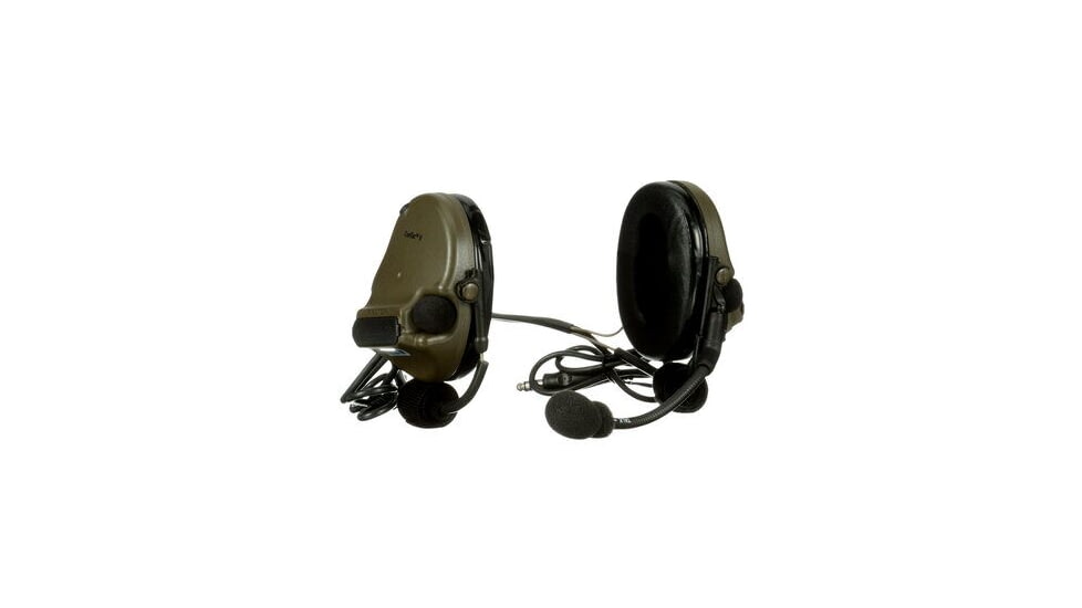 PELTOR 3M PELTOR ComTac V Headset, Neckband, Dual Lead, Standard Dynamic Mic, NATO Wiring, O.D. Green, MT20H682BB-19 GN