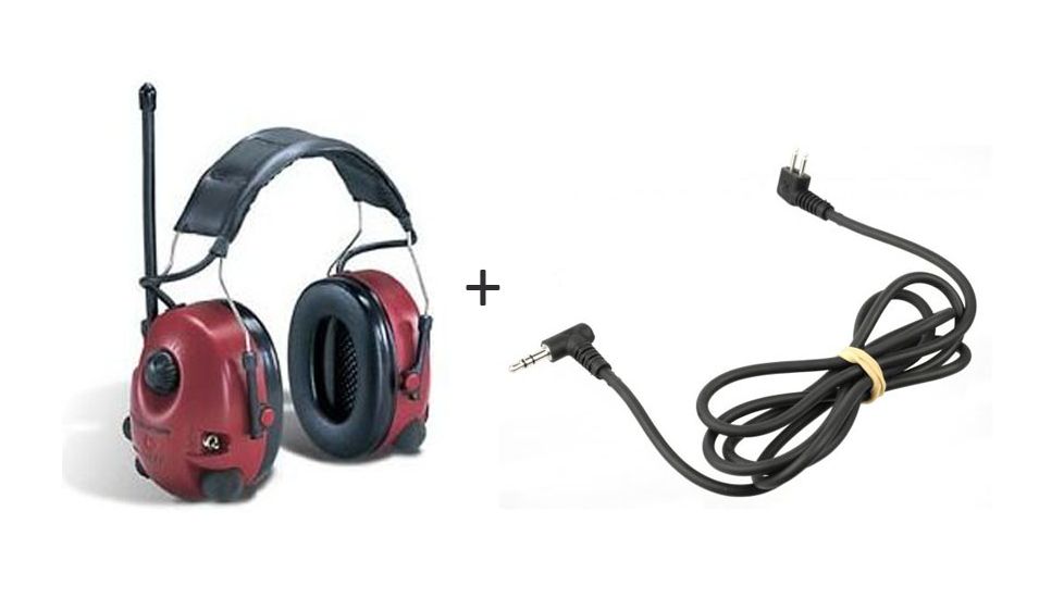 Peltor Alert Hearing Protection Headset w/ Peltor Extension Cables Audio Input Cable